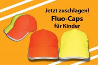 Fluo-Cap Gelb oder Orange mit 5 Panel fr Kinder