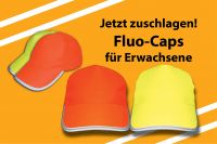 Fluo-Cap Gelb oder Orange mit 5 Panel fr Erwachsene
